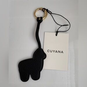 Cuyana Alpaca Black Leather Keychain NWT